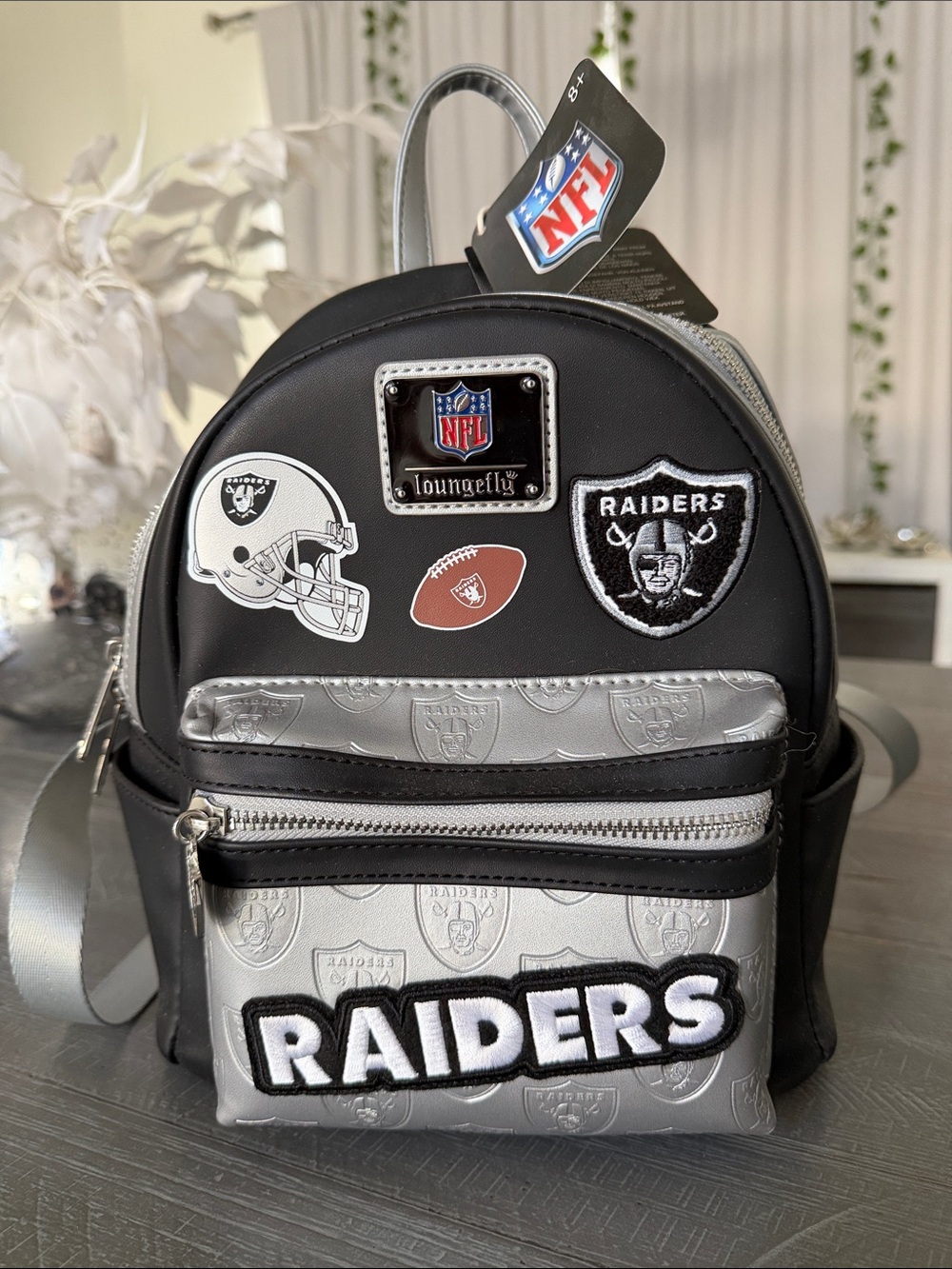Loungefly Raiders Black & Silver Mini Backpack